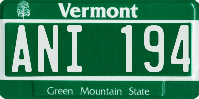 VT license plate ANI194