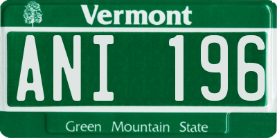 VT license plate ANI196