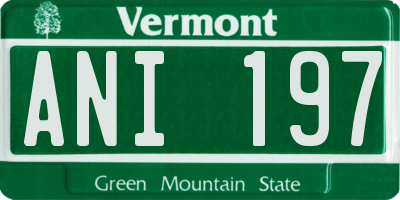 VT license plate ANI197