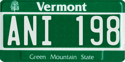 VT license plate ANI198