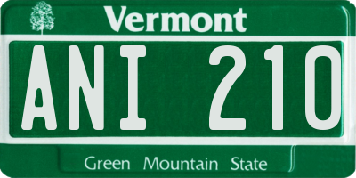 VT license plate ANI210