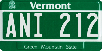 VT license plate ANI212