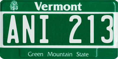 VT license plate ANI213