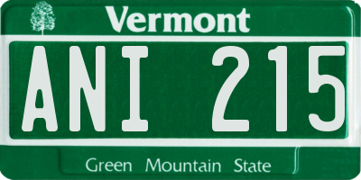 VT license plate ANI215