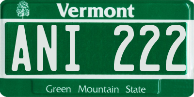 VT license plate ANI222