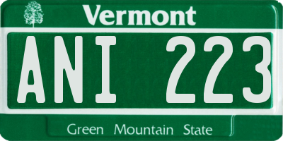 VT license plate ANI223