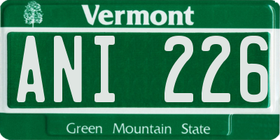 VT license plate ANI226
