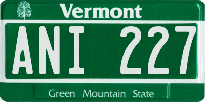 VT license plate ANI227