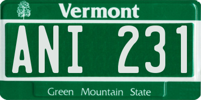 VT license plate ANI231