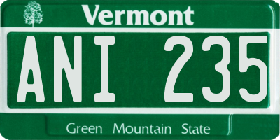 VT license plate ANI235