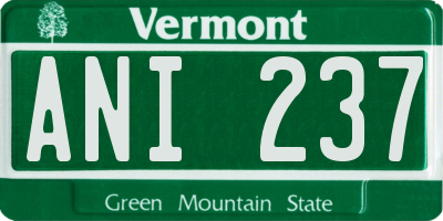VT license plate ANI237