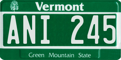 VT license plate ANI245