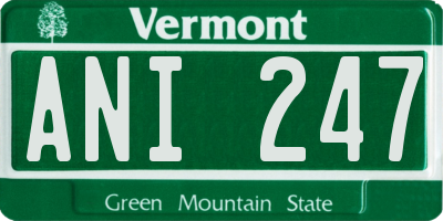 VT license plate ANI247