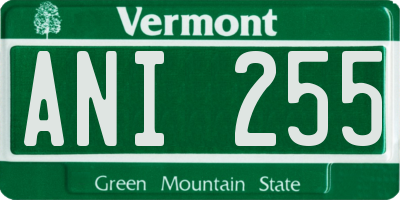 VT license plate ANI255