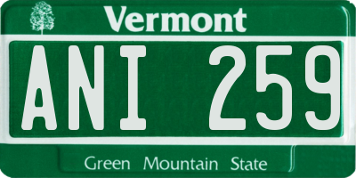 VT license plate ANI259