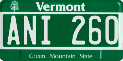 VT license plate ANI260