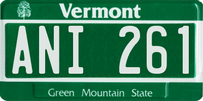 VT license plate ANI261