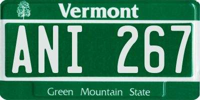 VT license plate ANI267