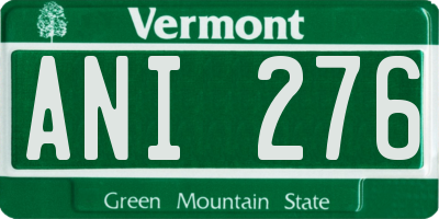VT license plate ANI276