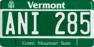VT license plate ANI285
