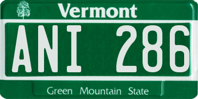 VT license plate ANI286