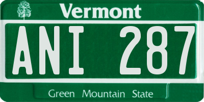 VT license plate ANI287