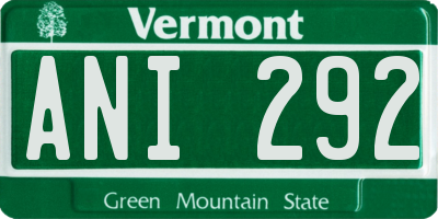 VT license plate ANI292