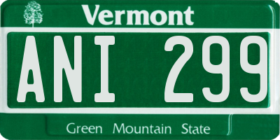 VT license plate ANI299