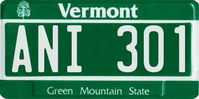 VT license plate ANI301