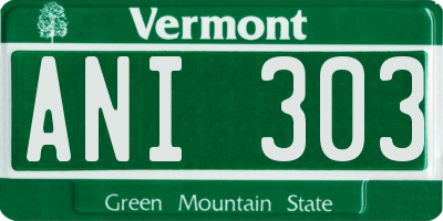 VT license plate ANI303