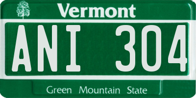 VT license plate ANI304