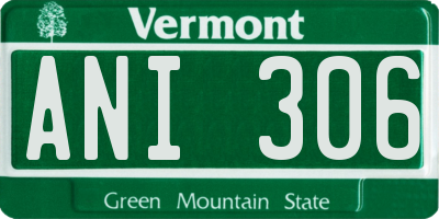 VT license plate ANI306