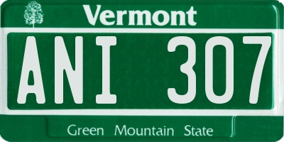 VT license plate ANI307