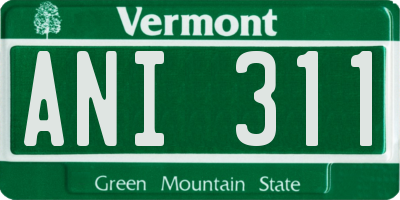 VT license plate ANI311