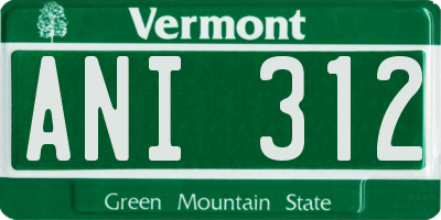 VT license plate ANI312