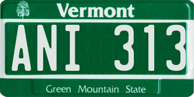 VT license plate ANI313