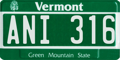 VT license plate ANI316