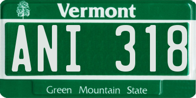 VT license plate ANI318