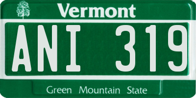 VT license plate ANI319