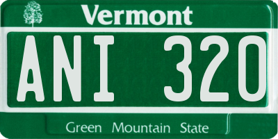 VT license plate ANI320