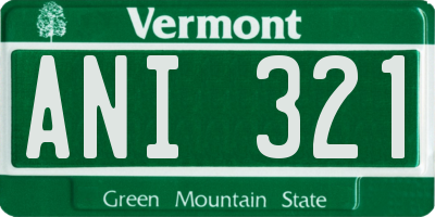 VT license plate ANI321