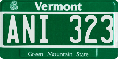 VT license plate ANI323