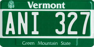 VT license plate ANI327