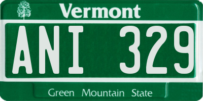 VT license plate ANI329