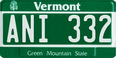 VT license plate ANI332