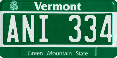 VT license plate ANI334