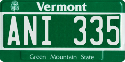VT license plate ANI335
