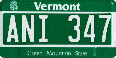 VT license plate ANI347