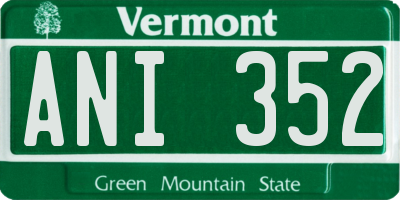 VT license plate ANI352
