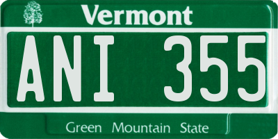 VT license plate ANI355